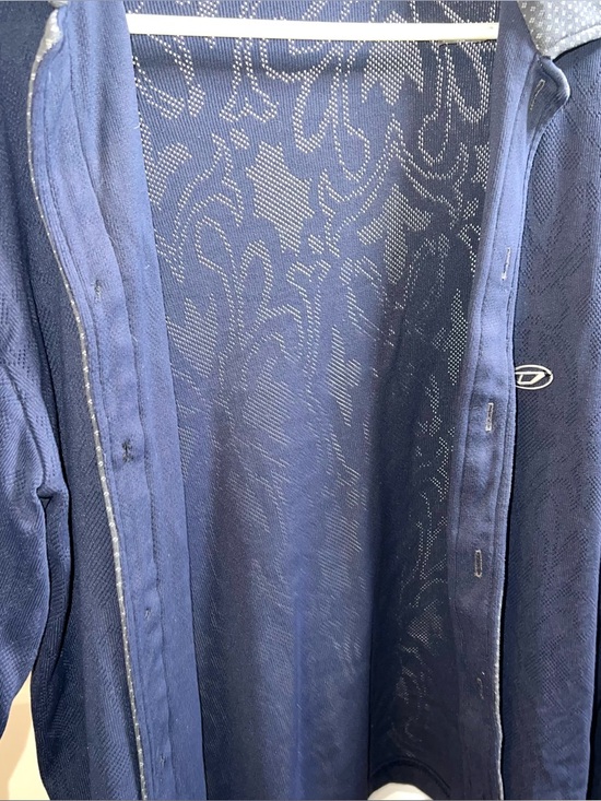Diesel Industry Other - Diesel Industry Mens Vtg shirt Large Sweater Burnout Blue Cardigan Button Preppy